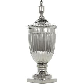 Deco 79 Ceramic Living Room Decorative Jars Decorative Container, Jar with Lid 10" x 10" x 25", Black