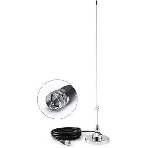 Radioddity RA-UV712 Dual Band GMRS/VHF/UHF Magnetic Mount Antenna Kit, 136-174/400-520MHz, 20-Inch HIgh, with 15ft Cable, PL-259 Compatible with Car Truck Mobile Radios, Scanners, Repeaters