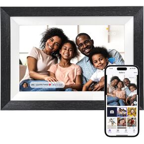 10.1 Inch WiFi Digital Picture Frame,1280x800 HD IPS Touch Screen,Electronic Photo Frame for Gifting, 32GB Storage,Auto-Rotate,Wall Mounted,Share Moments from Phone and Send Wishes via Uhale App