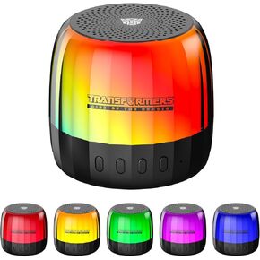 Transformers Small Bluetooth Speaker Bt 5.3 Wireless Portable Bluetooth Speakers with Dynamic RGB Lights Loud Sound 12H Playtime Support TF Card Kids Gift for Girls Boys Friends
