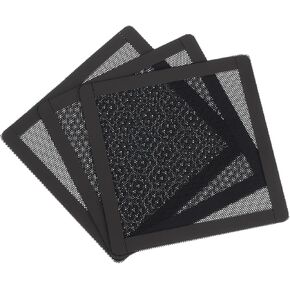 MECCANIXITY 3 قطع فلتر غبار PC، 120 × 120 مم إطار مغناطيسي PVC حافظة كمبيوتر تبريد غطاء شبكي مقاوم للغبار شوايات مروحة لمكبرات صوت هيكل الكمبيوتر، أسود