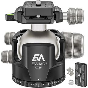 DX40 Tripod Ball Head, 40mm Low Profile Heavy Duty Ball Head Mount, Panoramic CNC Ball Head with Two Arca Swiss Quick Release Plate for Camera Tripod Monopod DSLR Camcorder, Max Load 44lb/20kg