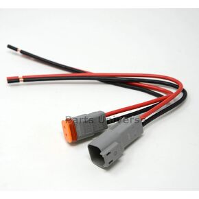 Deutsch DT 2-pin Pigtail Kit, 14AWG Pure Copper GPT Wire (Made in USA)