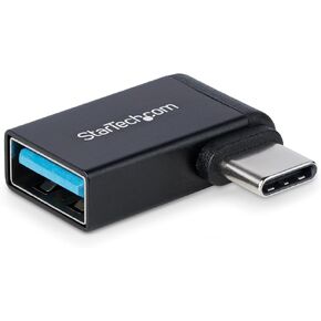 StarTech.com Right Angled USB-C to USB-A Adapter, USB 5Gbps, Compact USB-C Male to USB-A Female Adapter, Metal Housing, M/F