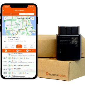 Tracker Mini Car Tracker - GPS Car Tracker for Real-Time, Plug and Play Vehicle Location Tracking - OBD Port Tracking Device for Car, Van & Fleet Security - Instant Notification of Removal