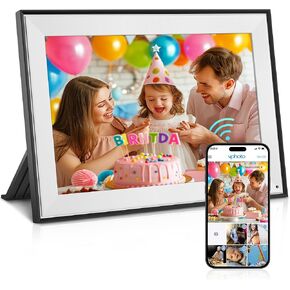EMITEVER 10.1 Inch WiFi Digital Picture Frame 32GB Storage,1280x800 IPS HD Touch Screen Smart Digital Photo Frame with SD Card Slot, Auto-Rotate Electronic Digital Frame Share Pohtos/Videos Instantly