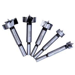 5 Pcs Drill Wood Drilling Bits Set (15/20/25/30/35mm) Round Shank with Wooden Storage Box