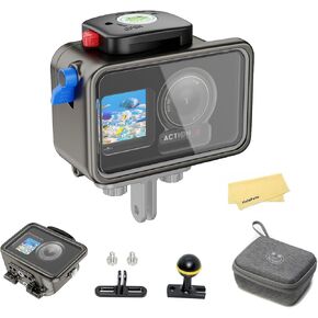 Seafrogs Aluminum Alloy Waterproof Action Camera Housing For Dji Osmo Action 4 Osmo 3, [200M/656Ft] Underwater Camera Case For Video Recording Of Scuba Diving, Surfing, Rowing, Skiing, Snorkeling