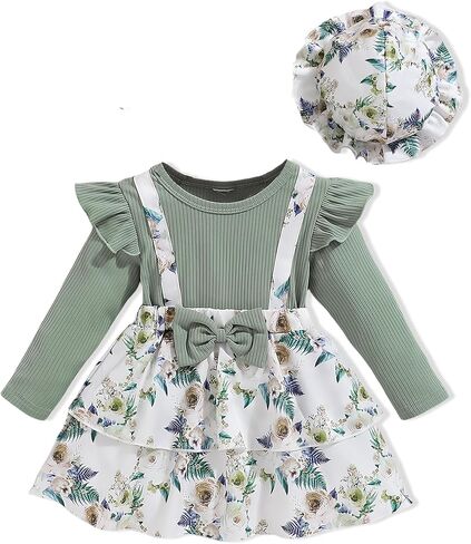 Baby Girl Dress Infant Dresses Summer Clothes Short Sleeve Overall Outfits Skirt Headband in Saudi Arabia