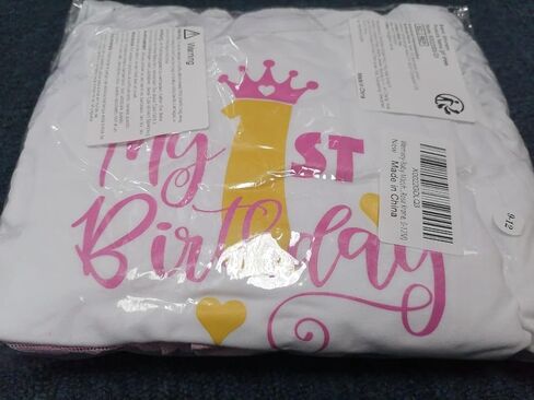 Winmany Baby Girl First Birthday Outfit 3PCS Bow Headband My 1st Birthday Romper Tutu Skirt Set for Cake Smash Photo Shoot in Kuwait