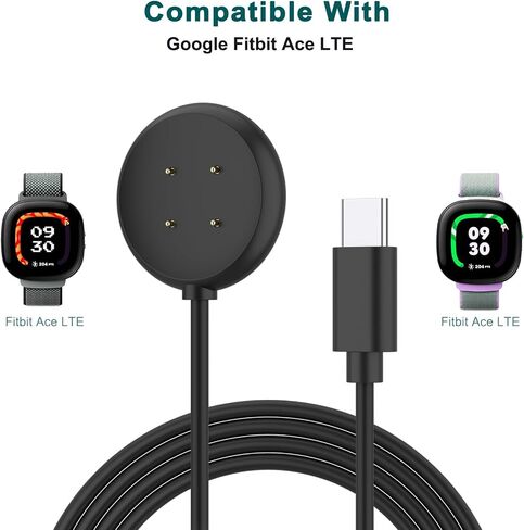 شاحن Vancle لـ Fitbit Ace LTE، سلك كابل شحن USB A USB C بديل لساعة Fitibt Ace LTE الذكية للأطفال (USB-A) in Saudi Arabia