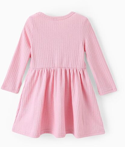 PATPAT Baby & Toddler Girl Ribbed Knit Cotton Dress – Versatile Sleeveless Summer Tank & Long Sleeve Fall Dress, Sizes 3M–6Y in Saudi Arabia