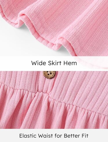PATPAT Baby & Toddler Girl Ribbed Knit Cotton Dress – Versatile Sleeveless Summer Tank & Long Sleeve Fall Dress, Sizes 3M–6Y in Saudi Arabia