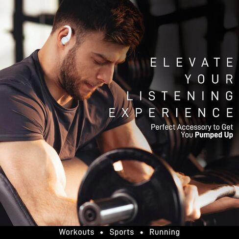 MyJoy Active Wireless Earbuds, Noise-Reducing Earbuds for Working Out, Sports, and Running, IPX5 Sweatproof-Rated Headphones, Bluetooth Earbuds, Dual Microphone, 7-Hour Playtime, White in Saudi Arabia