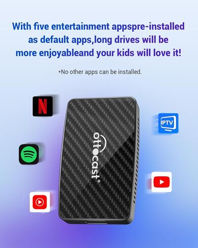 محول فيديو الوسائط المتعددة من Ottocast Play2Video Pro - محول سيارة CarPlay Android Auto اللاسلكي مدمج في Youtube Netflix، CarPlay Video Streaming AI Box يدعم الوسائط المتعددة USB، سهل الإعداد، التوصيل والتشغيل in Kuwait