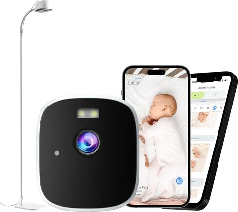 Instababy Smart Baby Monitor with Floor Stand, 2K Crib Camera with AI Breathing Monitor, No Wearables WiFi Baby Camera, Night Vision, Baby Sleep Tracker, Cry & Motion Alerts, Diaper & Feeding Record in Saudi Arabia