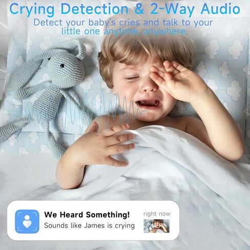 Instababy Smart Baby Monitor with Floor Stand, 2K Crib Camera with AI Breathing Monitor, No Wearables WiFi Baby Camera, Night Vision, Baby Sleep Tracker, Cry & Motion Alerts, Diaper & Feeding Record in Saudi Arabia