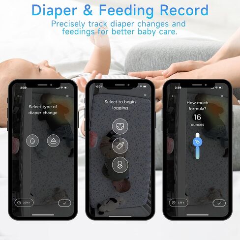 Instababy Smart Baby Monitor with Floor Stand, 2K Crib Camera with AI Breathing Monitor, No Wearables WiFi Baby Camera, Night Vision, Baby Sleep Tracker, Cry & Motion Alerts, Diaper & Feeding Record in Saudi Arabia
