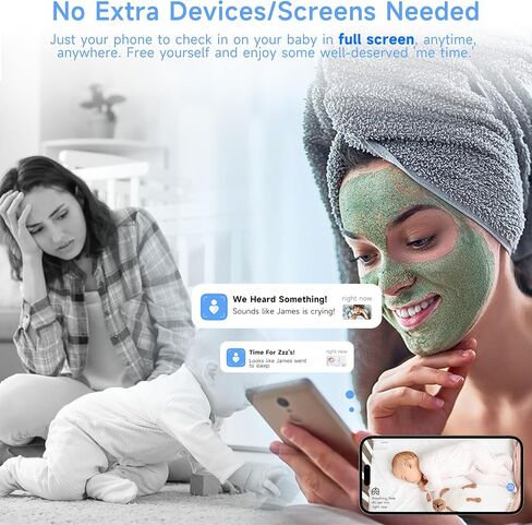 Instababy Smart Baby Monitor with Floor Stand, 2K Crib Camera with AI Breathing Monitor, No Wearables WiFi Baby Camera, Night Vision, Baby Sleep Tracker, Cry & Motion Alerts, Diaper & Feeding Record in Saudi Arabia