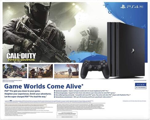 وحدة تحكم بلاي ستيشن 4 برو 2 تيرابايت SSHD مع حزمة وحدة تحكم لاسلكية Dualshock 4، 4K HDR، بلاي ستيشن برو معزز بمحرك أقراص هجين الحالة الصلبة (متجدد) in Saudi Arabia