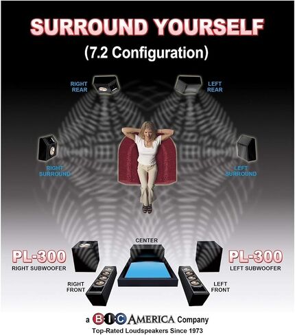 B I C Acoustech Elite Series PL-300 12 inch Powered Subwoofer-1400W with Tri-Tuned Ports and BASS Boost Feature for Room Shaking Bass Down to 15Hz in Saudi Arabia