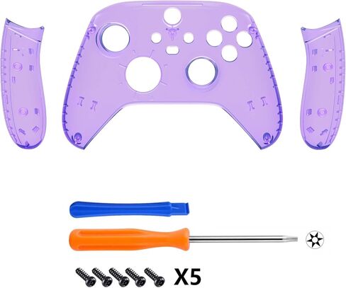 eXtremeRate Side Rails Grips Shell for Xbox Core Wireless Controller, Clear Black Replacement Part Front Housing Cover Handles Faceplate for Xbox Series X & S Controller [Controller Excluded] in Saudi Arabia