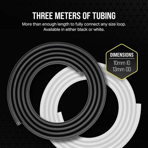 أنابيب شبكية ناعمة من سلسلة CORSAIR Hydro X XT - سهلة القطع حسب الطول - مطاط EPDM متين - أسود in Saudi Arabia