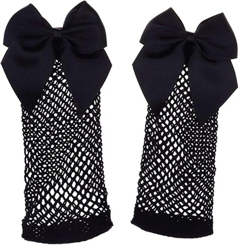 Baby Girls Kids Mesh Socks Bow Fishnet Ankle High socks Lace Fish Net Vintage back bow Short Sock(W3) in Kuwait
