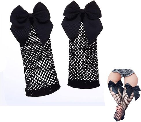 Baby Girls Kids Mesh Socks Bow Fishnet Ankle High socks Lace Fish Net Vintage back bow Short Sock(W3) in Kuwait