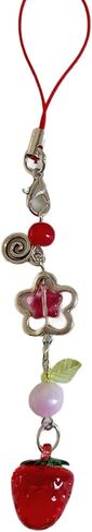 Cute Bag Pendant Portable Phone Chain Strawberry Shape Stylish Phone Jewelry Phone Pendant for Parties and Gatherings, As Pictures Show, Red in Kuwait