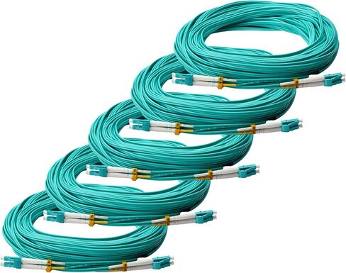 trueCABLE LC to LC OM3 Fiber Patch Cable, 10m (32.80ft), UPC Polish, 10GB Multimode (MM) Duplex 50/125um, Riser Rated (OFNR), UL Listed, 1pc, Aqua in Saudi Arabia
