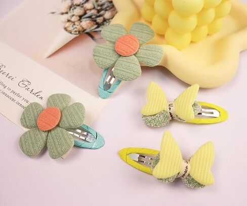 4pcs Cute Fabric Baby Hair Clips Glitter Flower Hair Clips for Toddler Small Hair Clips for Thin Hair Non Slip Hair Accessories for Infant Baby Girls (Green 2) in Saudi Arabia