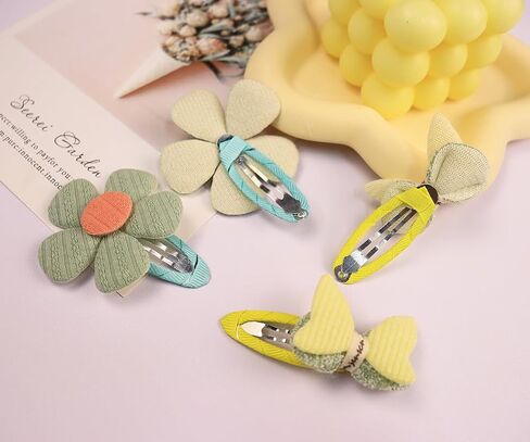 4pcs Cute Fabric Baby Hair Clips Glitter Flower Hair Clips for Toddler Small Hair Clips for Thin Hair Non Slip Hair Accessories for Infant Baby Girls (Green 2) in Saudi Arabia