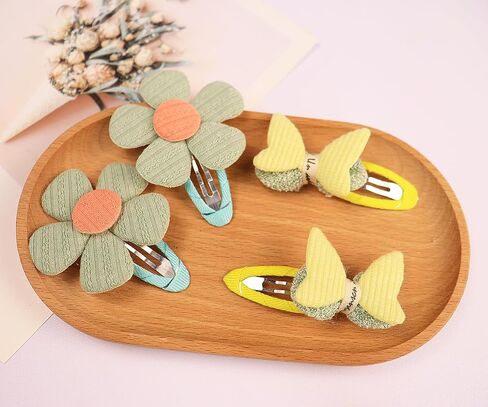 4pcs Cute Fabric Baby Hair Clips Glitter Flower Hair Clips for Toddler Small Hair Clips for Thin Hair Non Slip Hair Accessories for Infant Baby Girls (Green 2) in Saudi Arabia