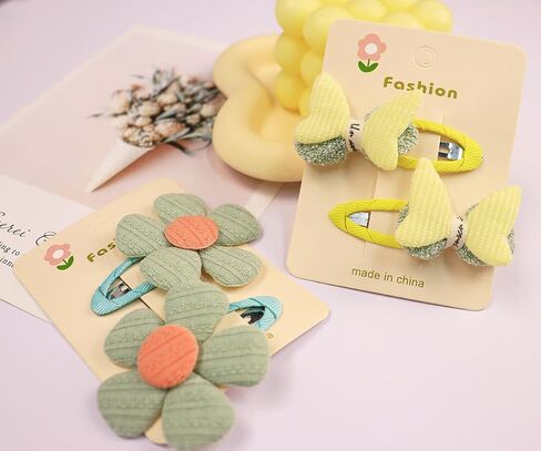 4pcs Cute Fabric Baby Hair Clips Glitter Flower Hair Clips for Toddler Small Hair Clips for Thin Hair Non Slip Hair Accessories for Infant Baby Girls (Green 2) in Saudi Arabia