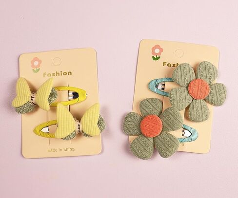 4pcs Cute Fabric Baby Hair Clips Glitter Flower Hair Clips for Toddler Small Hair Clips for Thin Hair Non Slip Hair Accessories for Infant Baby Girls (Green 2) in Saudi Arabia