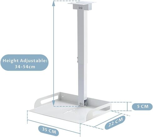Drsn Universal Ceiling Mount with Tray for Projector/Camera, No Hole Installation, Height Adjustable 54-94cms, in-Tube Cable Routing, Wall/Ceiling Mounting in Saudi Arabia