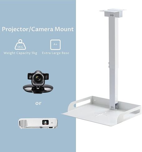 Drsn Universal Ceiling Mount with Tray for Projector/Camera, No Hole Installation, Height Adjustable 54-94cms, in-Tube Cable Routing, Wall/Ceiling Mounting in Saudi Arabia
