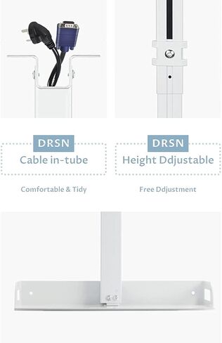 Drsn Universal Ceiling Mount with Tray for Projector/Camera, No Hole Installation, Height Adjustable 54-94cms, in-Tube Cable Routing, Wall/Ceiling Mounting in Saudi Arabia
