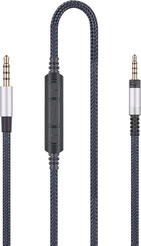 كابل بديل صوتي مع ميكروفون مدمج للتحكم في مستوى الصوت متوافق مع سماعات Sennheiser Momentum وMomentum 2.0 وHD1 وسلك صوت متوافق مع Samsung Galaxy Huawei Android in Kuwait