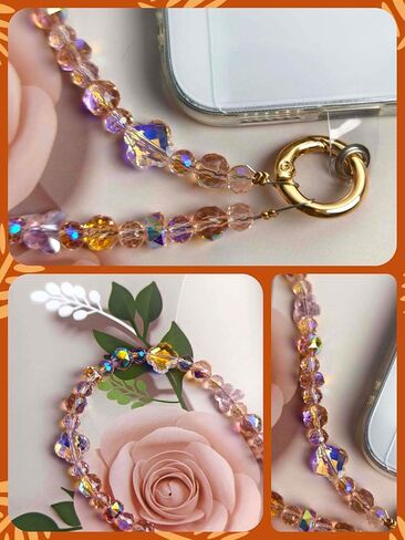 Phone Charm with Gold Metal Chain Phone Grip Strap Detachable Phone Lanyard Hands-Free Wrist Strap Phone Chain for Women in Kuwait