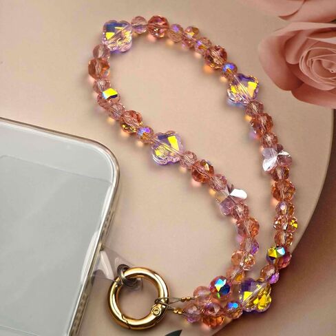 Phone Charm with Gold Metal Chain Phone Grip Strap Detachable Phone Lanyard Hands-Free Wrist Strap Phone Chain for Women in Kuwait