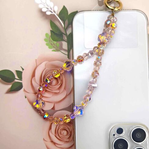 Phone Charm with Gold Metal Chain Phone Grip Strap Detachable Phone Lanyard Hands-Free Wrist Strap Phone Chain for Women in Kuwait