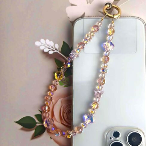 Phone Charm with Gold Metal Chain Phone Grip Strap Detachable Phone Lanyard Hands-Free Wrist Strap Phone Chain for Women in Kuwait