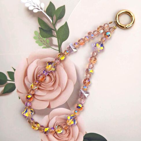 Phone Charm with Gold Metal Chain Phone Grip Strap Detachable Phone Lanyard Hands-Free Wrist Strap Phone Chain for Women in Kuwait