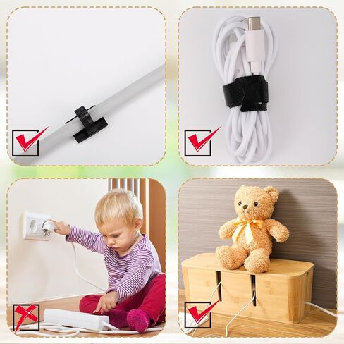 Large Cable Management Box with Magnetic Lid Wooden Bamboo Cord Box No Installation Cord Hider Box Wire Cord Organizer Box Power Strip Box for Home Office Desk TVs Computers Surge Protector in Kuwait