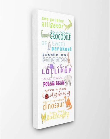 لوحة فنية جدارية من تصميم The Kids Room By Stupell See You Later على شكل تمساح وداعًا للحيوانات، مقاس 7 × 0.5 × 17، صُنعت بفخر في الولايات المتحدة الأمريكية in Saudi Arabia