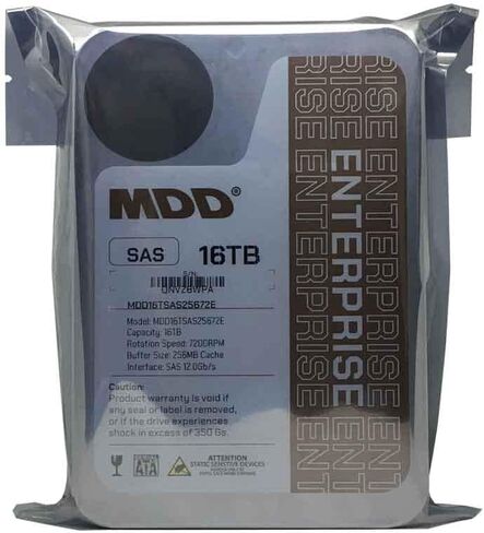 MDD 16 تيرابايت 7200 دورة في الدقيقة 256 ميجابايت كاش SAS 12.0 جيجابت/ثانية 3.5 بوصة محرك الأقراص الصلبة الداخلي للمؤسسات (MDD16TSAS25672E) - [ليس محرك أقراص SATA HDD] (متجدد) in Saudi Arabia