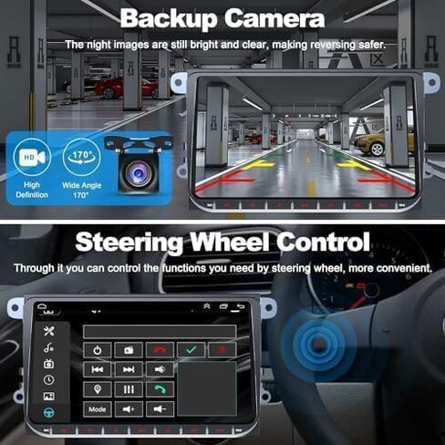 [4+64G] ستيريو سيارة Android لسيارة Volkswagen VW Passat/Golf/Polo/Jetta يدعم Carplay اللاسلكي وAndroid Auto، شاشة لمس 9 بوصة IPS وراديو VW مع نظام تحديد المواقع العالمي، واي فاي، راديو FM + كاميرا احتياطية AHD + ميكروفون in Saudi Arabia