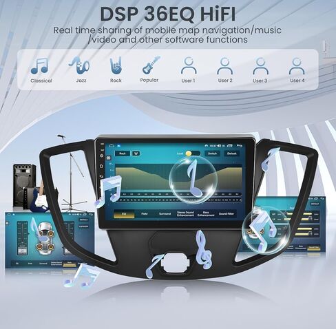 راديو السيارة لسيارة Ford Transit 2013 2014-2019، 2G+64G 9 بوصة Android 13 شاشة تعمل باللمس استبدال ستيريو مع Carplay اللاسلكي Android Auto GPS Navigation Wi-Fi Bluetooth FM SWC Mirror Link 1080P كاميرا احتياطية in Kuwait